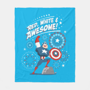 Captain America "Red, White, & Awesome!" Fleece Blanket