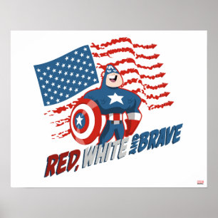 Captain America Red, White, & Brave Poster