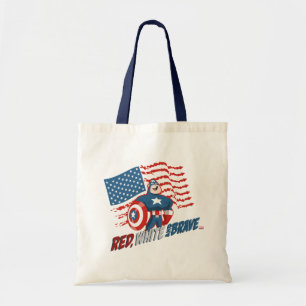 Captain America Red, White, & Brave Tote Bag