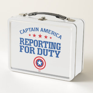 Captain America Reporting For Duty Metal Lunch Box