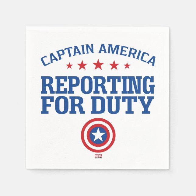 Captain America | Reporting For Duty Napkin (Front)
