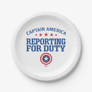 Captain America   Reporting For Duty Paper Plate