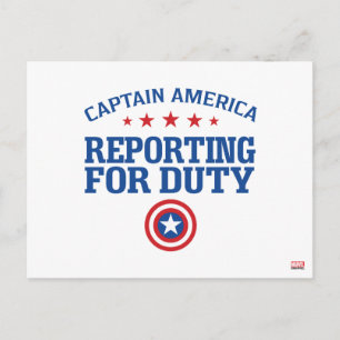 Captain America   Reporting For Duty Postcard