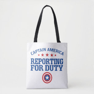 Captain America   Reporting For Duty Tote Bag