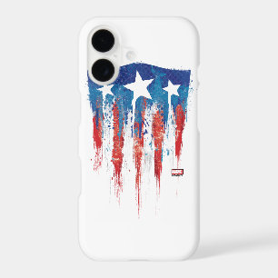 Captain America Retro Shield Paint Brush Strokes