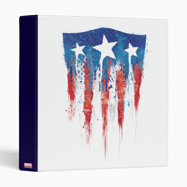 Captain America Retro Shield Paint Brush Strokes Binder (Front/Spine)