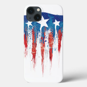 Captain America Retro Shield Paint Brush Strokes iPhone 13 Case