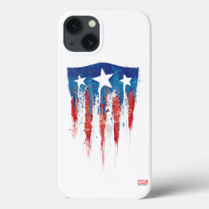 Captain America Retro Shield Paint Brush Strokes iPhone 13 Case