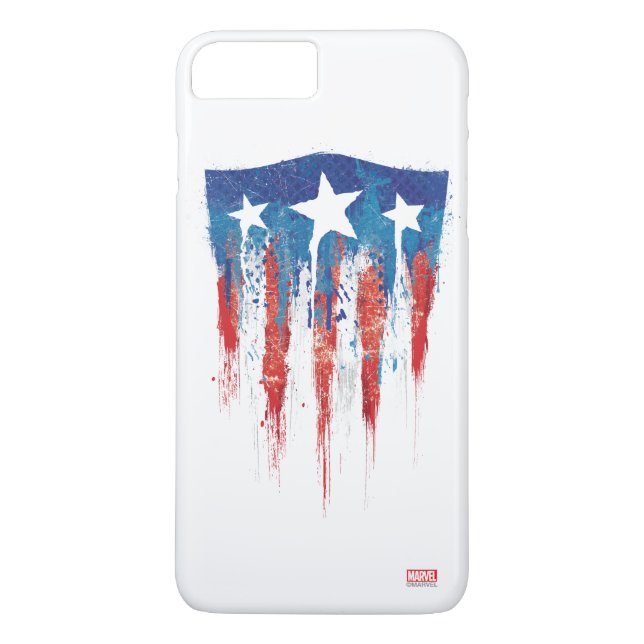 Captain America Retro Shield Paint Brush Strokes Case-Mate iPhone Case (Back)