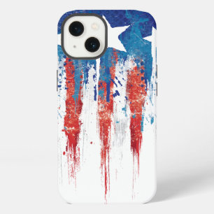 Captain America Retro Shield Paint Brush Strokes iPhone 13 Case