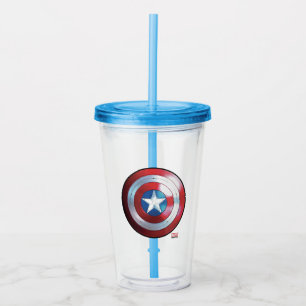 Captain America Shield Badge Acrylic Tumbler