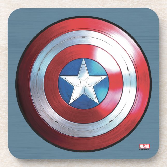 Captain America Shield Badge Coaster (Front)