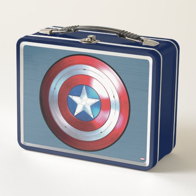 Captain America Shield Badge Metal Lunch Box (Front)