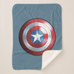 Captain America Shield Badge Sherpa Blanket