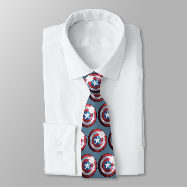 Captain America Shield Badge Tie (Tied)