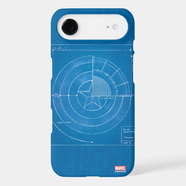 Captain America Shield Blueprint Case-Mate iPhone Case (Back)