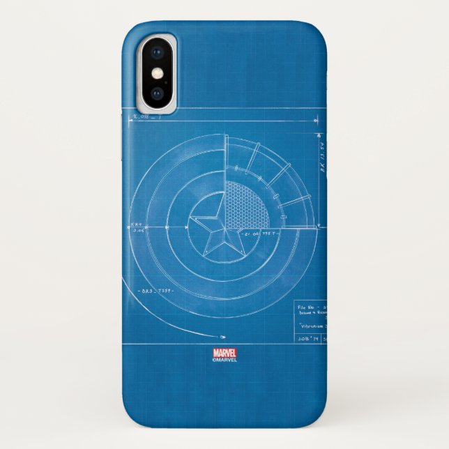 Captain America Shield Blueprint Case-Mate iPhone Case (Back)