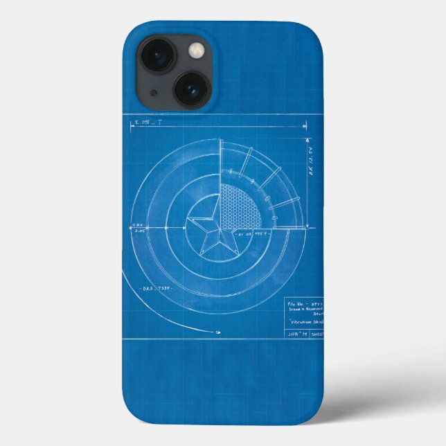 Captain America Shield Blueprint Case-Mate iPhone Case (Back)
