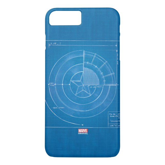 Captain America Shield Blueprint Case-Mate iPhone Case (Back)
