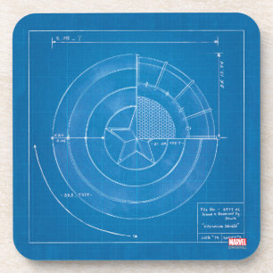 Captain America Shield Blueprint Coaster