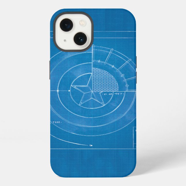 Captain America Shield Blueprint iPhone Case (Back)