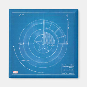 Captain America Shield Blueprint Magnet