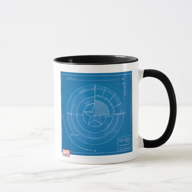 Captain America Shield Blueprint Mug (Right)