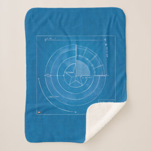 Captain America Shield Blueprint Sherpa Blanket