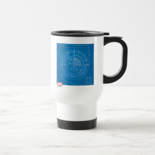 Captain America Shield Blueprint Travel Mug