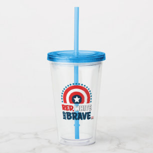 Captain America Shield "Red, White, & Brave" Acrylic Tumbler