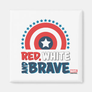 Captain America Shield "Red, White, & Brave" Magnet