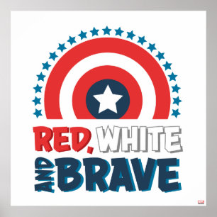 Captain America Shield "Red, White, & Brave" Poster