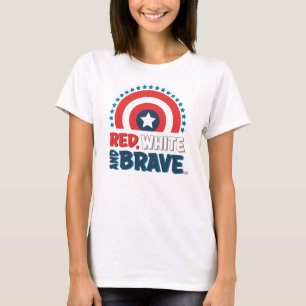 Captain America Shield "Red, White, & Brave" T-Shirt