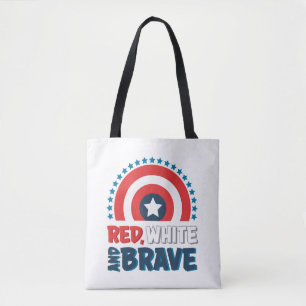 Captain America Shield "Red, White, & Brave" Tote Bag