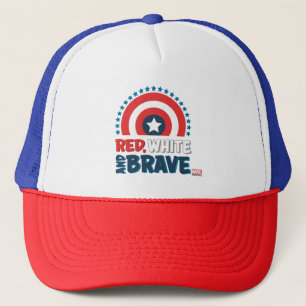 Captain America Shield "Red, White, & Brave" Trucker Hat