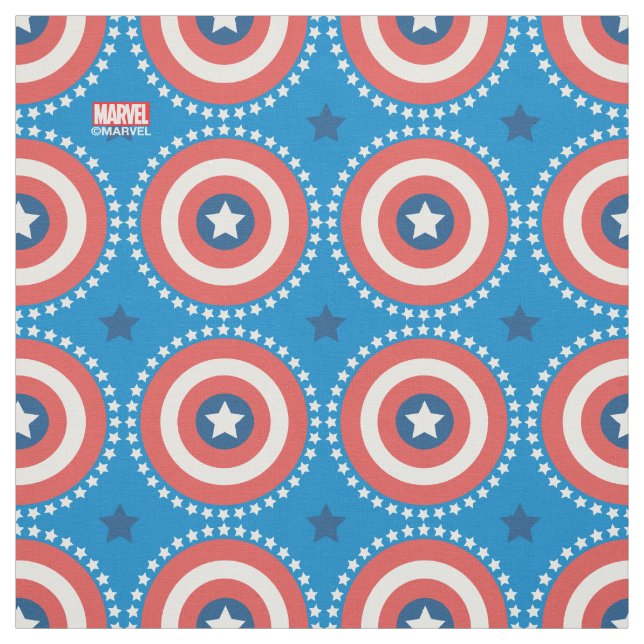 Captain America Shield & Stars Pattern Fabric (Swatch)