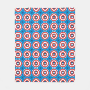 Captain America Shield & Stars Pattern Fleece Blanket