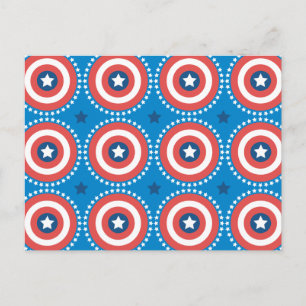 Captain America Shield & Stars Pattern Postcard