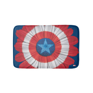 Captain America Shield Styled Daisy Flower Bath Mat