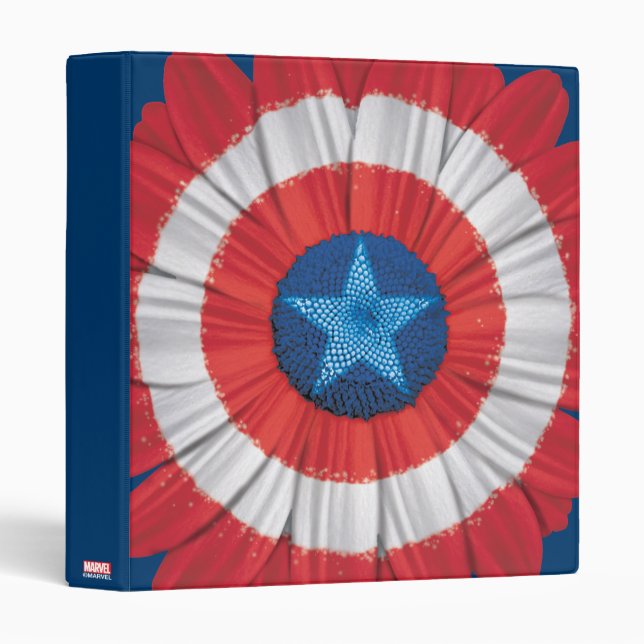 Captain America Shield Styled Daisy Flower Binder (Front/Spine)