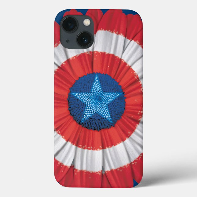 Captain America Shield Styled Daisy Flower Case-Mate iPhone Case (Back)