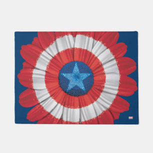 Captain America Shield Styled Daisy Flower Doormat