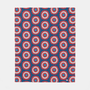 Captain America Shield Styled Daisy Flower Fleece Blanket