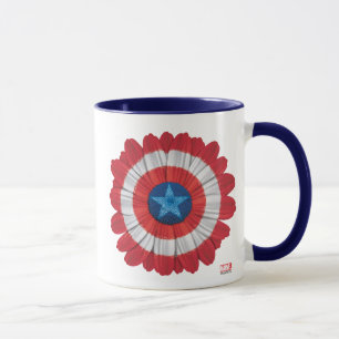 Captain America Shield Styled Daisy Flower Mug