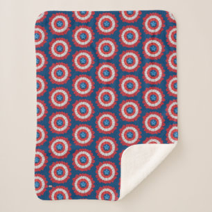 Captain America Shield Styled Daisy Flower Sherpa Blanket