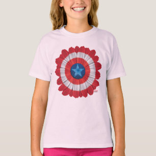 Captain America Shield Styled Daisy Flower T-Shirt