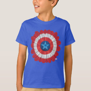 Captain America Shield Styled Daisy Flower T-Shirt