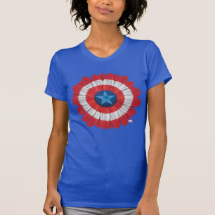 Captain America Shield Styled Daisy Flower T-Shirt
