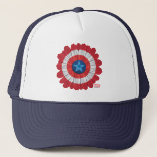 Captain America Shield Styled Daisy Flower Trucker Hat