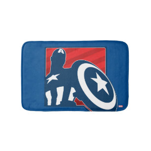 Captain America Silhouette Icon Bath Mat